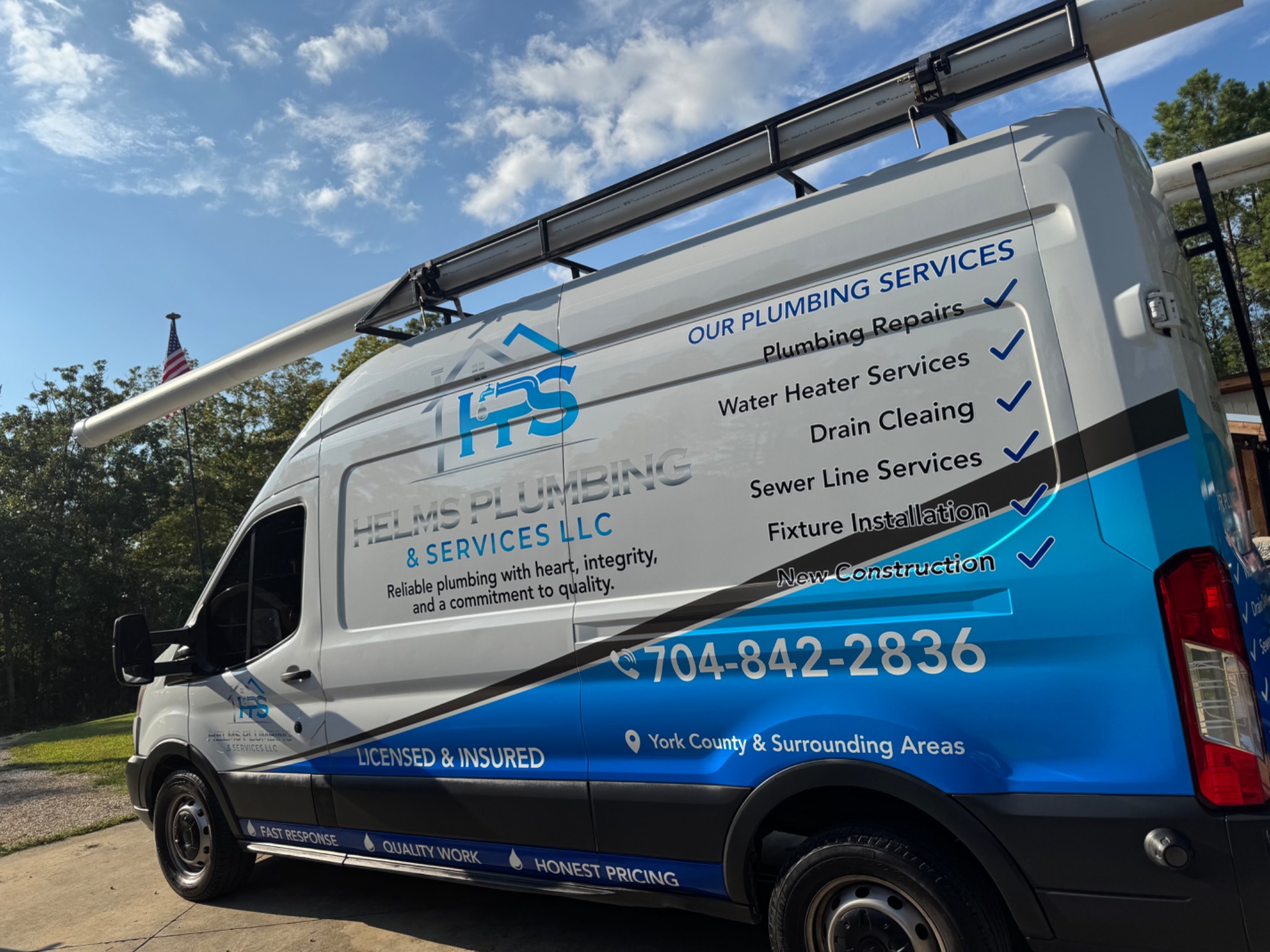Helms Plumbing service van
